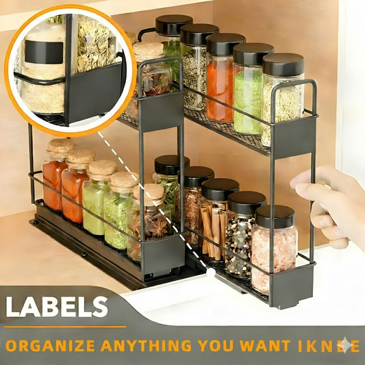 Pull-Out Spice Rack Organizer – Sliding Cabinet Storage