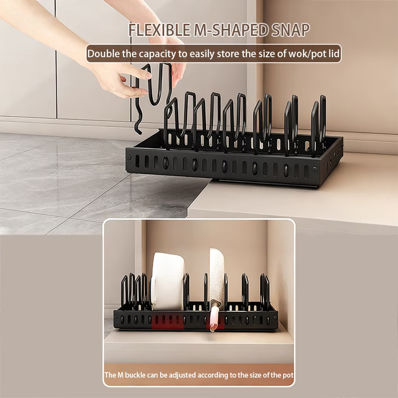 Pull-Out Pots & Pans Organizer – Sliding Kitchen Cabinet Storage Rack