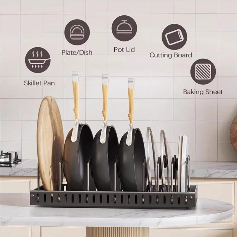 Pull-Out Pots & Pans Organizer – Sliding Kitchen Cabinet Storage Rack