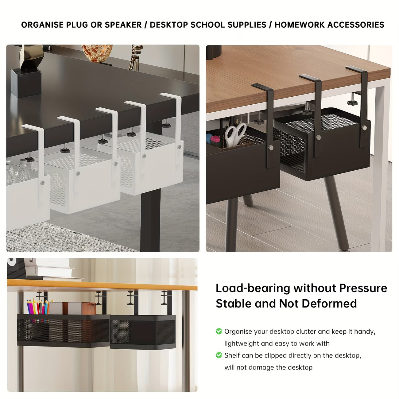 Under Desk Storage Organizer – Desk Side Workspace Holder