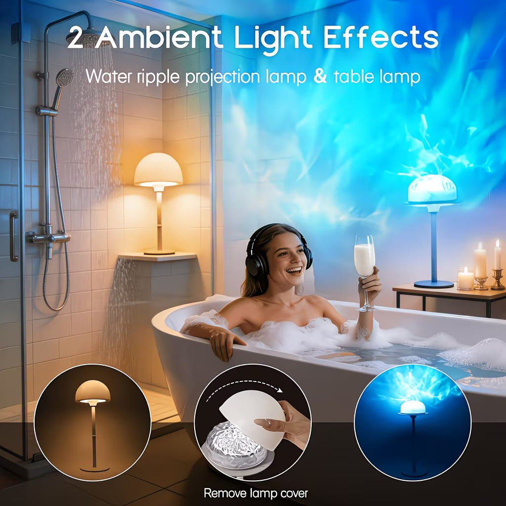OceanGlow™ Shower Lamp – RGB Water Ripple Ambient Light
