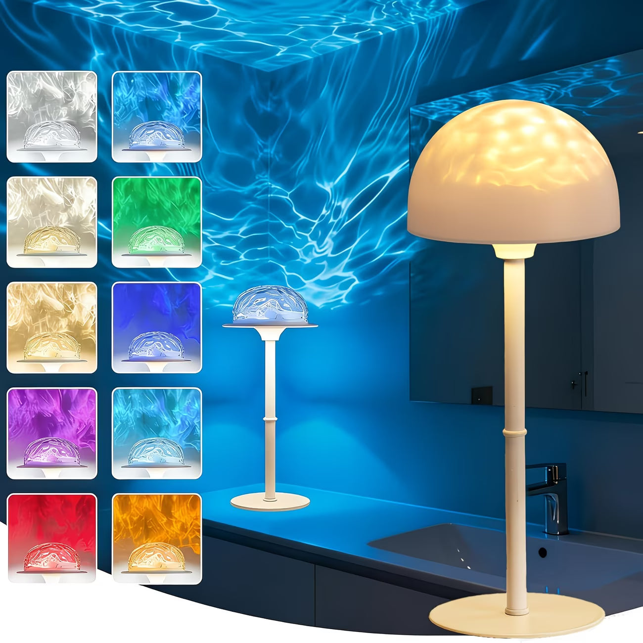 OceanGlow™ Shower Lamp – RGB Water Ripple Ambient Light