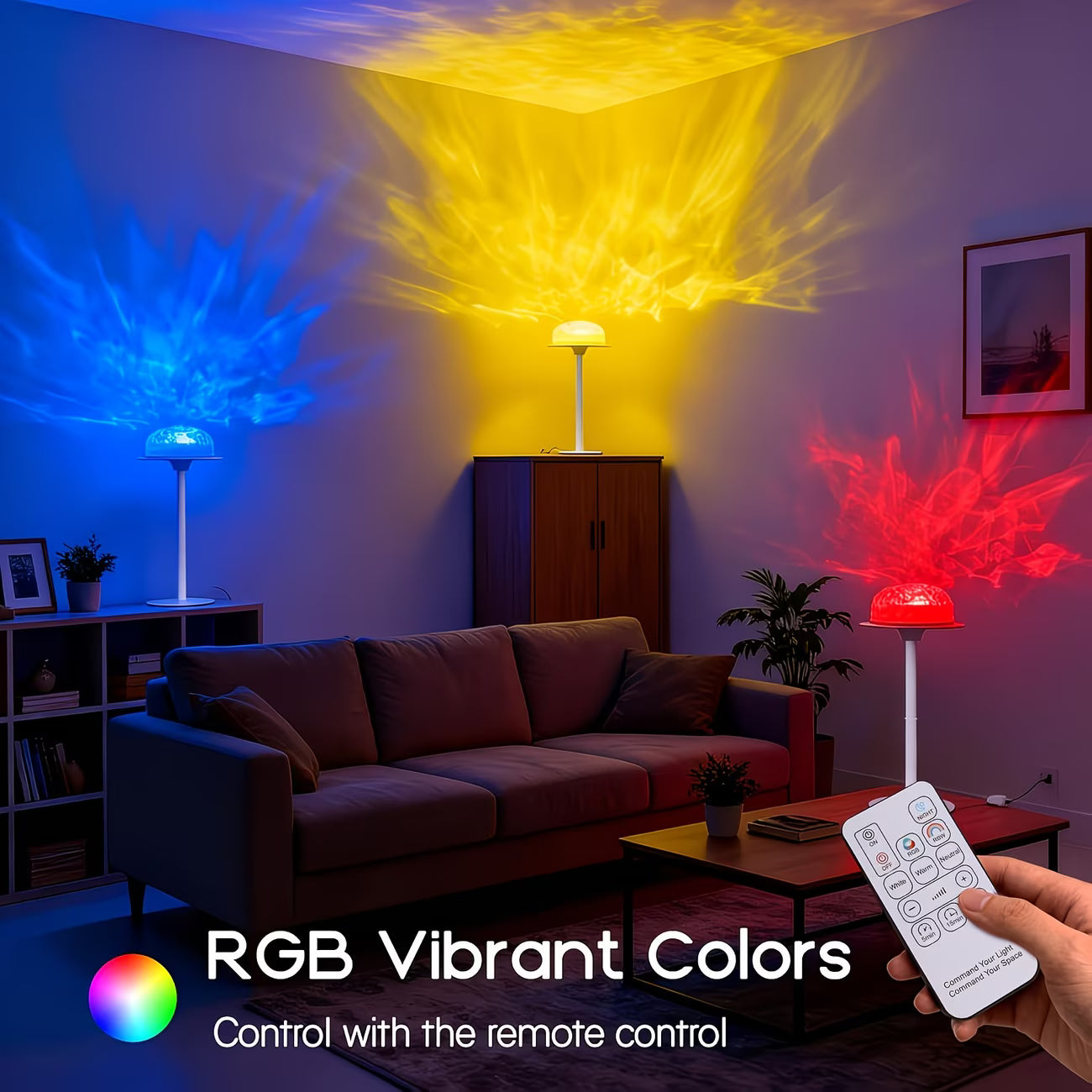 OceanGlow™ Shower Lamp – RGB Water Ripple Ambient Light